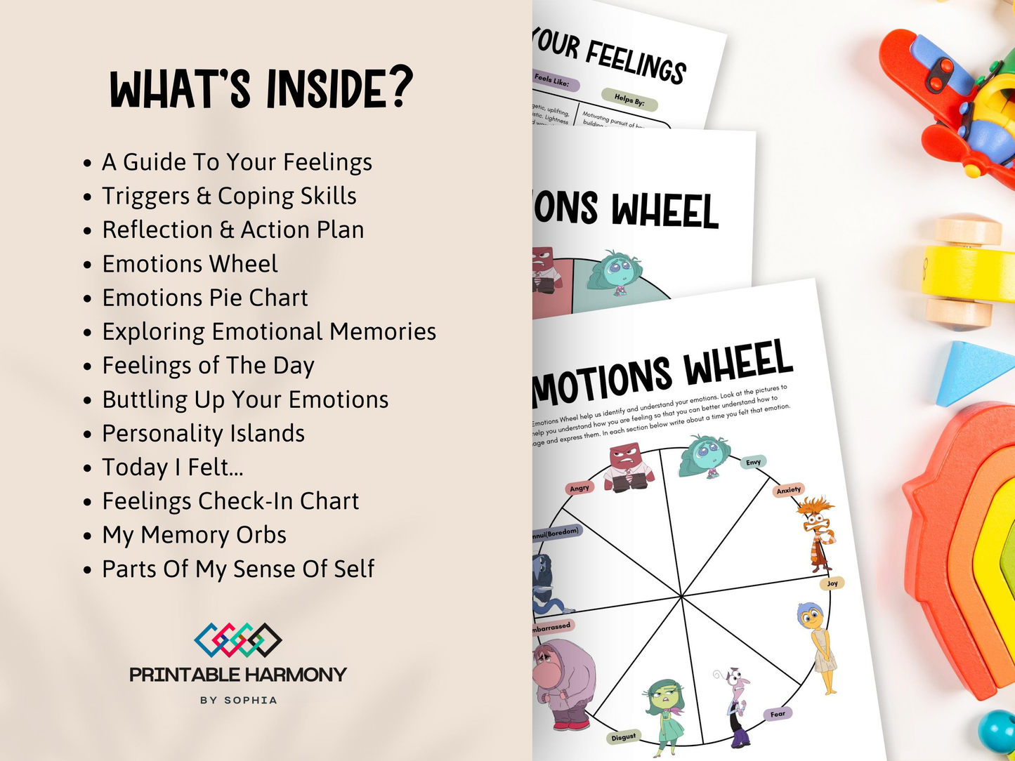 Inside Out 2 Emotional Regulation Worksheet Bundle