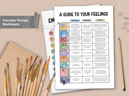 Inside Out 2 Emotional Regulation Worksheet Bundle