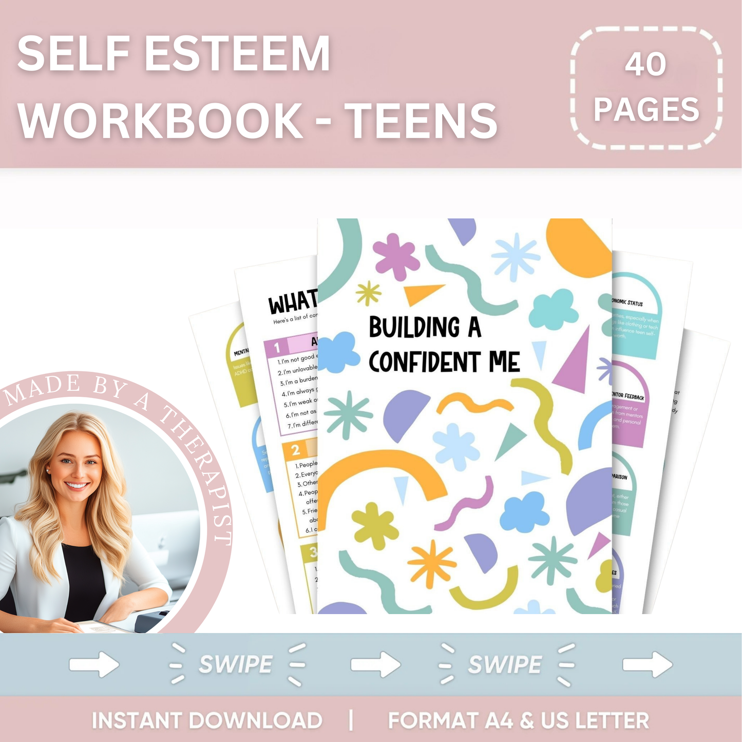 Teen Mental Health Self-esteem Workbook